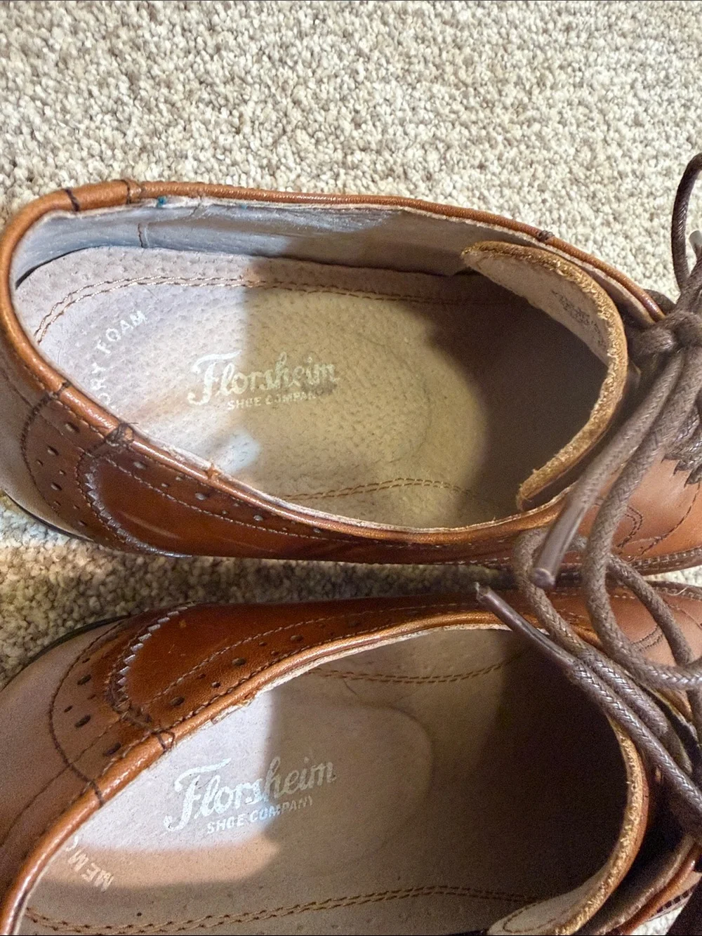 Florsheim Kids Brown Leather Wingtip Dress Shoes